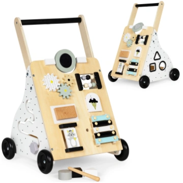 ECOTOYS koka attīstošais staigulis-stumējs bērniem