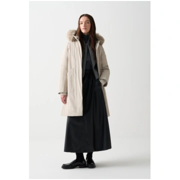 Long waterproof down jacket with fur COLMAR