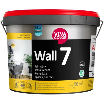 Sienu krāsa Vivacolor Wall 7, balts krās., 4.8 l