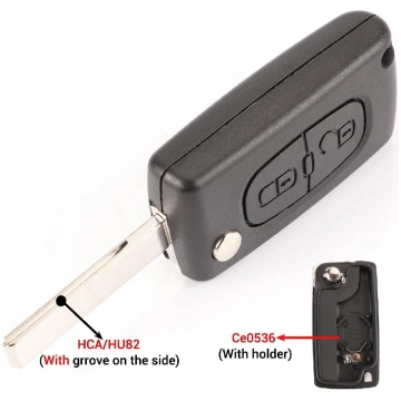 Citroen, Peugeot remote KEY case (2 button)