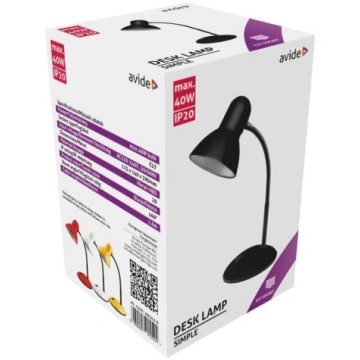Galda lampa Avide E27 max40 W, melna
