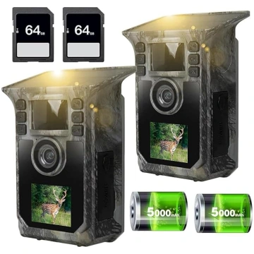 Trail Camera 2 Pack 4K 64MP saules enerģijas medīb