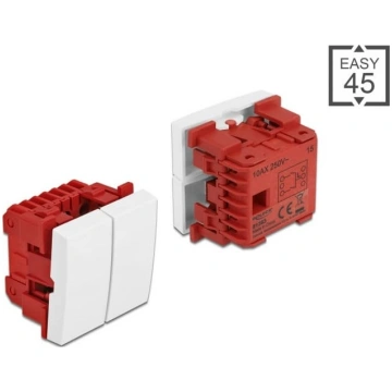 Delock Easy 45 2-gang Switch 1-pole 1-way 45 x 45 
