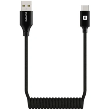Evelatus AutoSpring Coiled Cable USB A to USB C co
