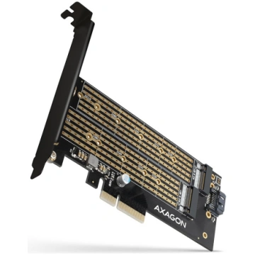 PCI-E 3.0 PCEM2-D 4x - DUAL M.2 SSD (NVMe + SATA),