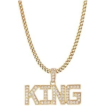 Liitata Hip Hop zelta kaklarota King Sign kaklarot