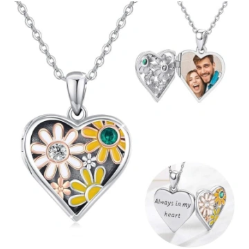 YEESIA Daisy Locket Kaklarota Sterling Silver Dais