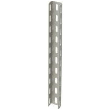 U profils 3-pusēji perforēts 50x30x1000, V2A, 1.43