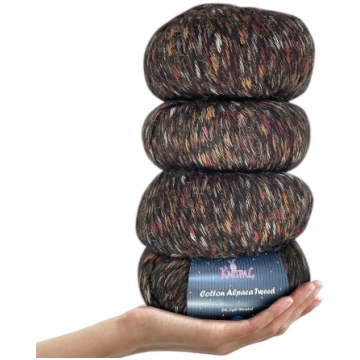 KnitPal kokvilnas alpaka tvīda dzija tamborēšanai 