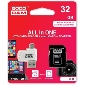 Memory card microSDHC 32GB CL10 + adapter + reader