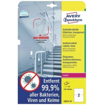 AVERY L8012-10 printera etiķete caurspīdīga A4 pol