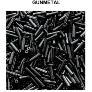 Miyuki sēklu pērlītes Bugle 6mm Gunmetal (~700 gab