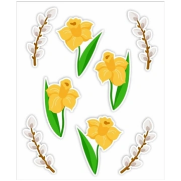 LearnHow Dekoracje okienne dwustronne - Daffodils 