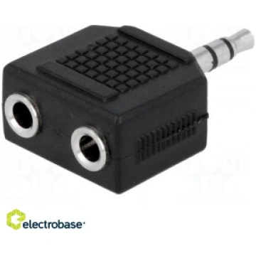 Splitter; Jack 3.5mm socket x2,Jack 3.5mm plug; st