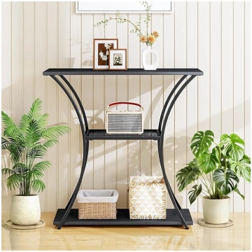 HDANI 3-Tier Metal Console Table with Medium Grid 