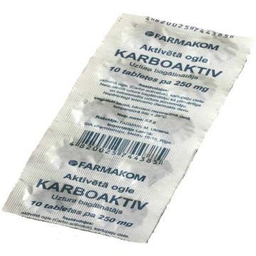 Carbo Activatus KARBOAKTIV 250mg tab.N10 (papīra i