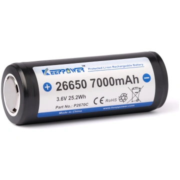 Keeppower 26650 * 7000mAh 3.6V-3.7V litija jonu ak