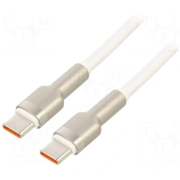 Cable | USB C plug,both sides | 2m | white | 100W 