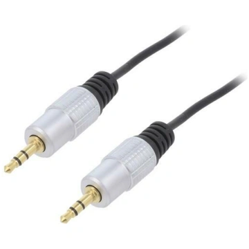 Cable; Jack 3.5mm 3pin plug,RCA plug x2; 2m; black