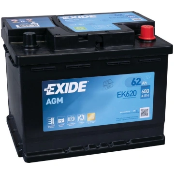 EXIDE START-STOP AGM EK620 12V 62Ah 680A(EN) 242x1