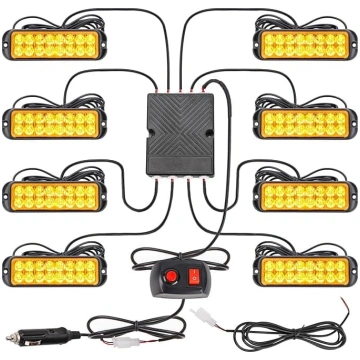 ROUTEKING 8 x 16 LED brīdinājuma gaismas priekšēja