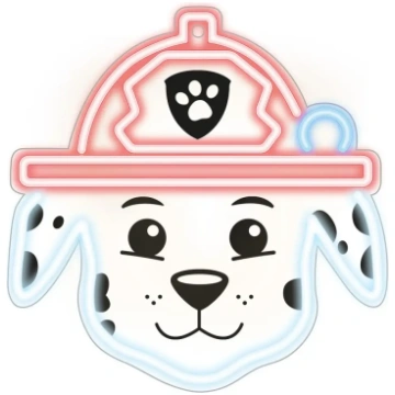 Hanging neon LED Paw Patrol on plexiglass - Marsha
