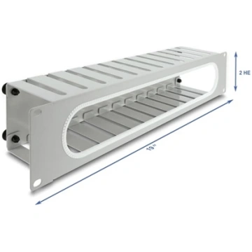 Delock 19″ 2U Cable Management Routing Panel with 