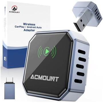 Acmount bezvadu CarPlay adapteris, 2-in-1 bezvadu 