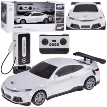 Car + charging station Electric car colored lights