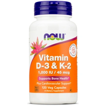 Vitamin D-3 & K-2 Now Foods 120 kapsulas