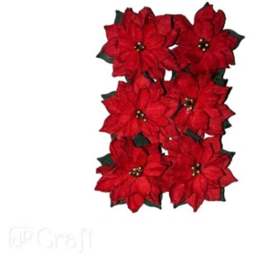 Papīra ziedi Puansetijas, sarkani, 6 gab. DP Craft