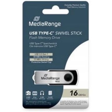 MEMORY DRIVE FLASH USB-C 16GB/MR1951 MEDIARANGE MR