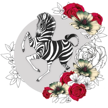 Clear Creation Karnet Swarovski kwadrat Zebra kwia