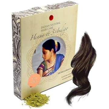 Henna un 3 x Indigo tumši brūna dabiskā matu krāsa