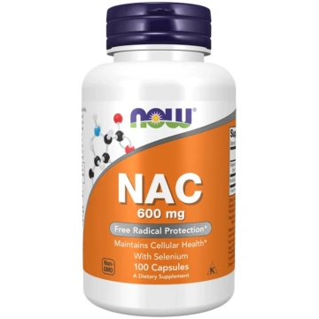 NOW Foods NAC ar selēnu, 600 mg - 100 kapsulas