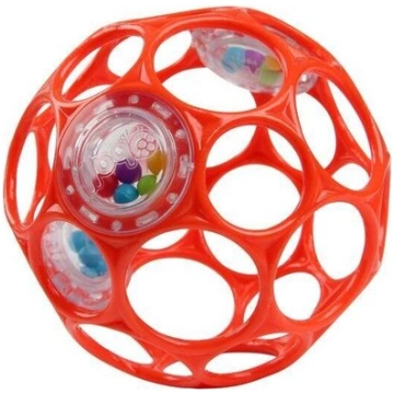 Bumba ar grabulīti Oball 10 cm, oranža, 0m+