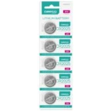 Omega CR2025 3V 5-pack Baterijas OMBCR2025-OMEGA