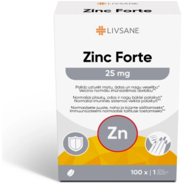 LIVSANE Zinc Forte 25mg tabletes N100