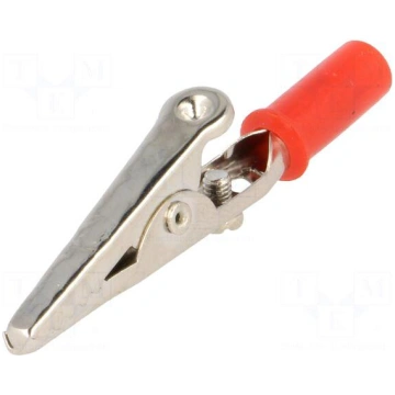 Crocodile clip | red | Grip capac: max.14mm | Sock