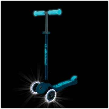 GLOBBER skrejritenis Primo Plus Glow Lights, zils,