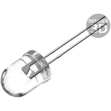 LED; white cold; 10mm; 3000÷4200mcd; 30°; Front: c