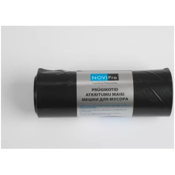 NOVIPro Atkritumu maisi 200L 10gb/rullī melni