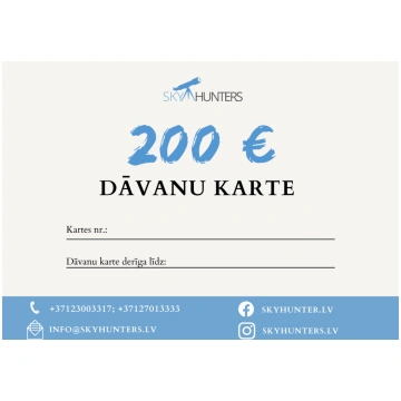 Dāvanu karte - 200 eiro Skyhunters LV200GC