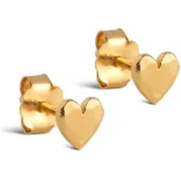 Enamel Copenhagen Heart Studs - Gold