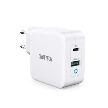 Lādētājs CHOETECH GaN USB Type-C, Type-A: 65W, PD,