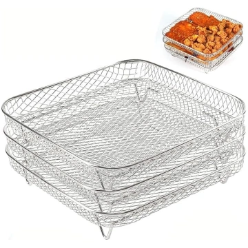 3 kvadrātveida gaisa fritēžu paliktņu iepakojums, 