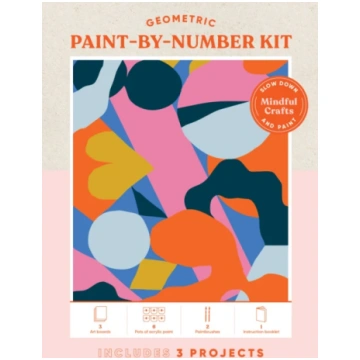 Mindful Crafts: Geometric Paint-by-Number Kit Book