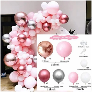 Macaron Pink Balloon Garland Arch Kit Wedding Birt