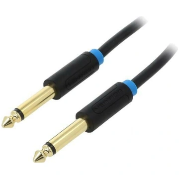 Cable; Jack 6,3mm 2pin plug,both sides; 1.5m; blac
