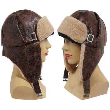 Vecās ādas ausseh Aviator cepure = cepure Fancy Dr